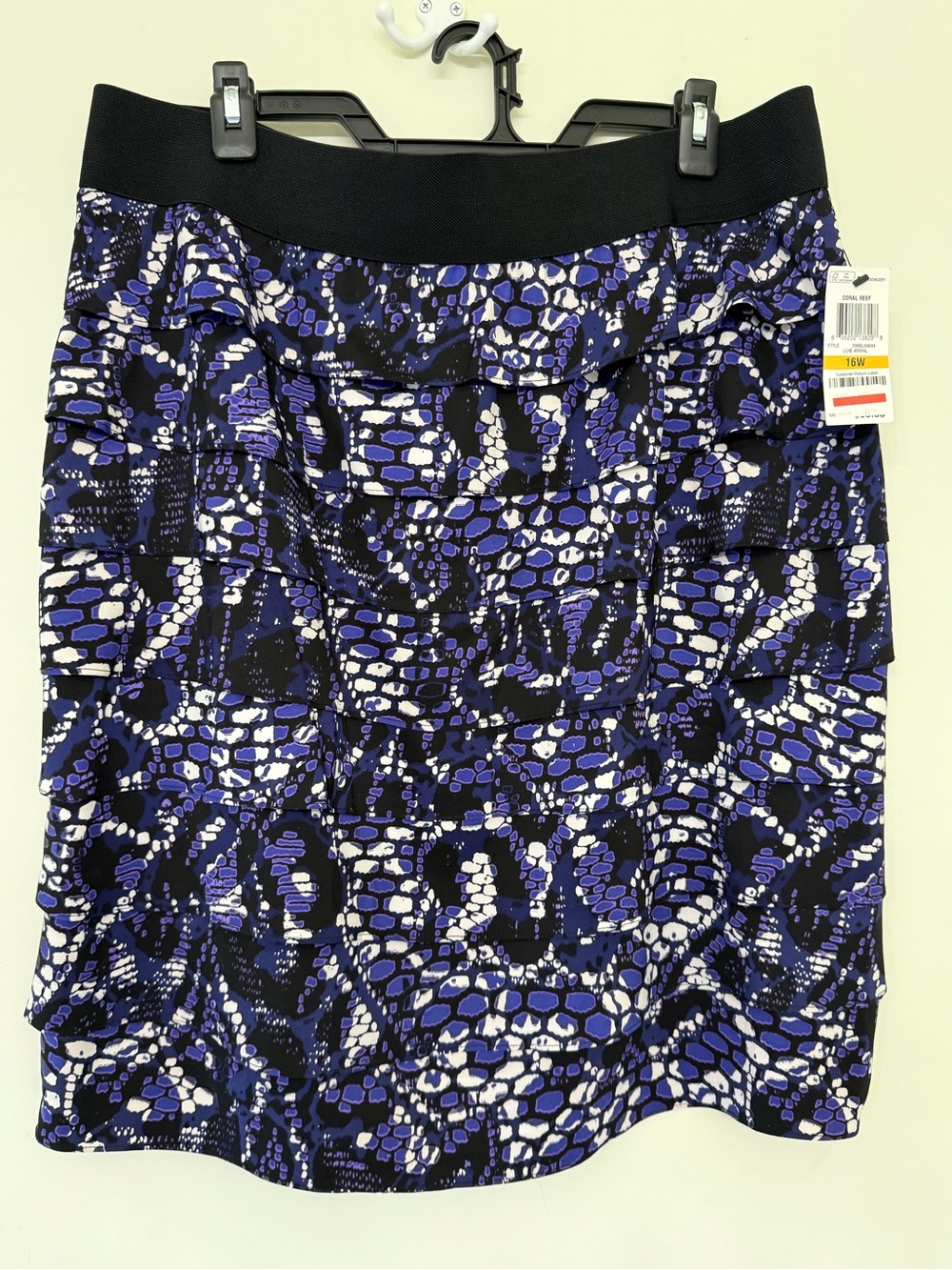 Alfani Purple and Black Tiered Ruffle Mini Skirt